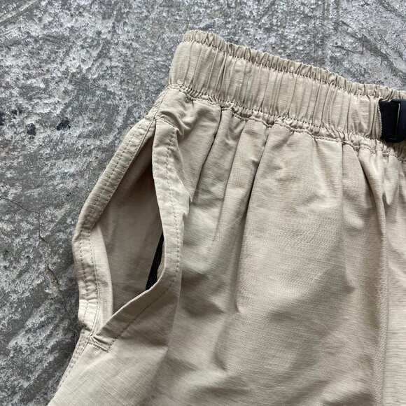 Neutral Beige Elastic Waist Shorts - Picture 3 of 4